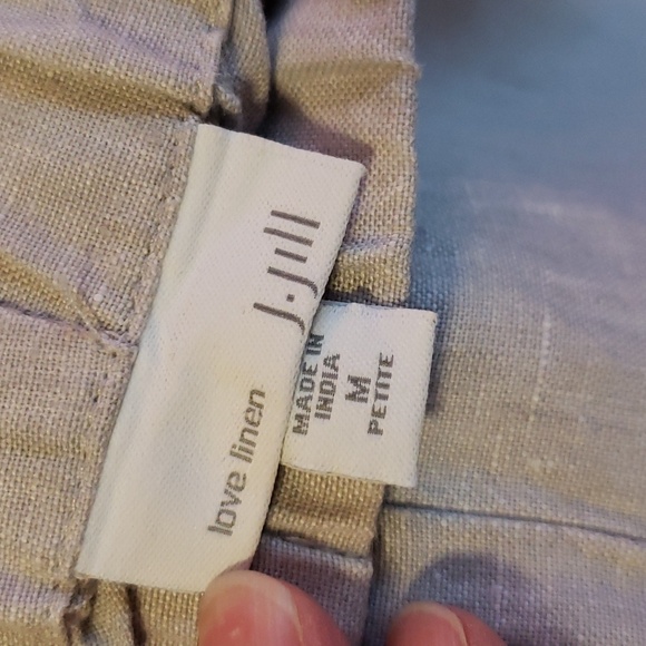 JJill light gray linen ankle pants with elastic waist - Picture 4 of 4